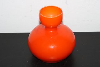 Vaso Arancione Vetro Incamiciato Anni '80