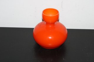 Vaso Arancione Vetro Incamiciato Anni '80