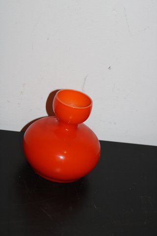 Vaso Arancione Vetro Incamiciato Anni '80