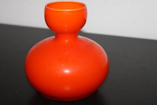 Vaso Arancione Vetro Incamiciato Anni '80