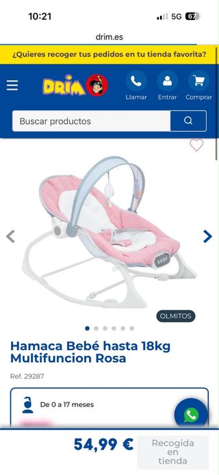 Hamaca Bebé Multifunción Rosa