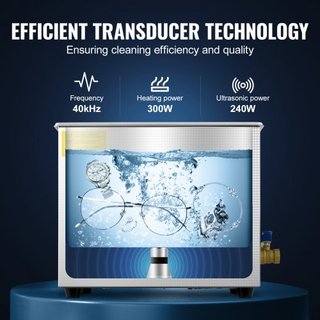 Limpiador Ultrasónico Profesional, Limpiador Ultrasónico de Joyería de 10 L con Temporizador Digital y Calentador, Limpiador Sónico Industrial de Acero Inoxidable 40kHz para Gafas, Relojes, Anillo...
