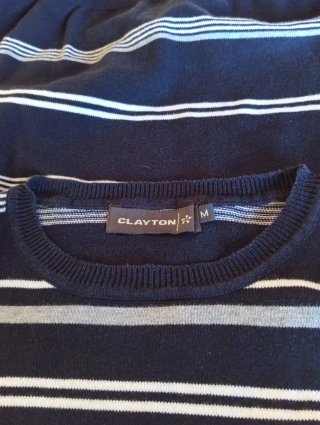 Maglioncino cotone righe blu M