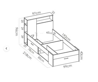 Cama Lyra con cajones de almacenamiento