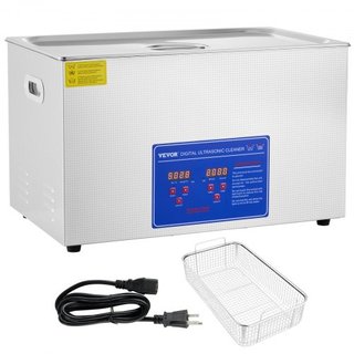 Limpiador Ultrasonido Profesional, Limpiador de Joyería Ultrasonico de 30 L con Temporizador Digital y Calentador, Limpiador Sónico Industrial de Acero Inoxidable 40kHz para Gafas, Relojes, Anillo...