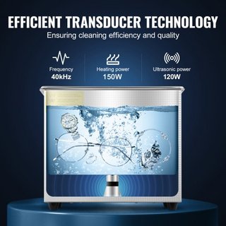 Limpiador Ultrasónico Profesional, Limpiador de Joyería Ultrasónico de 2.85 L con Temporizador Digital y Calentador, Limpiador Industrial de Acero Inoxidable de 40kHz para Gafas, Relojes, Anillos,...