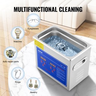Limpiador Ultrasónico Profesional, Limpiador de Joyería Ultrasónico de 2.85 L con Temporizador Digital y Calentador, Limpiador Industrial de Acero Inoxidable de 40kHz para Gafas, Relojes, Anillos,...