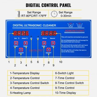 Máquina de Limpieza Ultrasónica de 22L Máquina de Limpieza Ultrasónica de Acero Inoxidable Calentador Digital Temporizador Limpieza de Joyería para Uso Comercial Personal en Casa (22L)