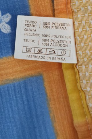 Edredón estampado cuadros, para de 90cm x 190 cm.