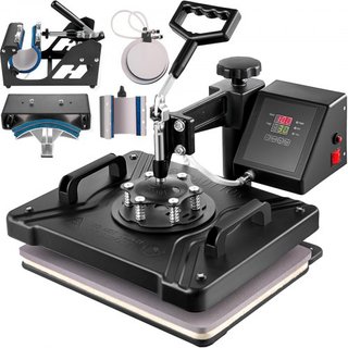 Máquina de Prensa Térmica 6 en 1 38x30cm Prensa para Camisetas Máquina de Impresión de Tazas Máquina Multifuncional de Transferencia Térmica para Camisetas Tazas Gorras Placas Impresión por Sublim...