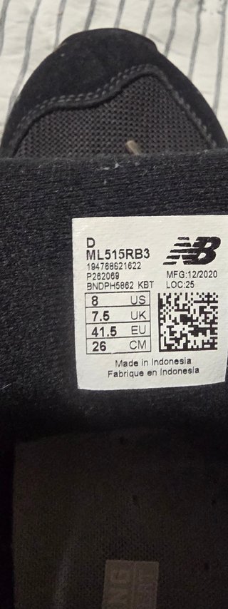 Zapatillas New Balance 515 Negro/Gris