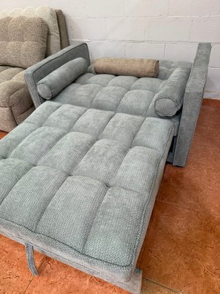 Sofá cama 120cm tela gris y beige
