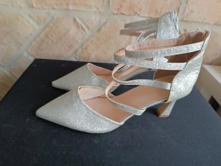 Zapatos de fiesta plateados