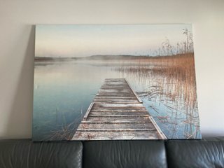 Cuadro Lienzo Paisaje Muelle Lago