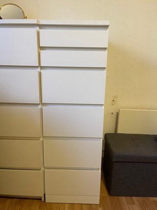 Cómoda Malm Ikea 6 cajones y joyero con espejo