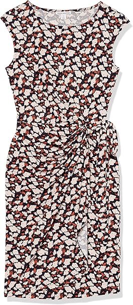 Vestido con Falso Cruzado de Cuello Barco Talla XL