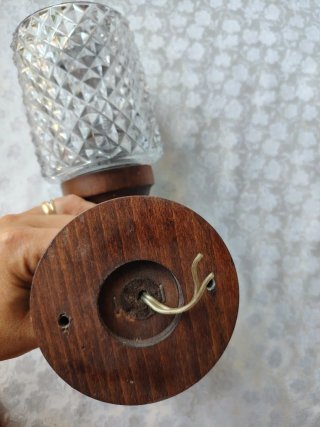 Applique vintage legno e vetro