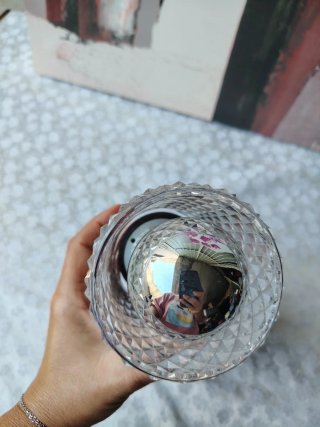 Applique vintage legno e vetro