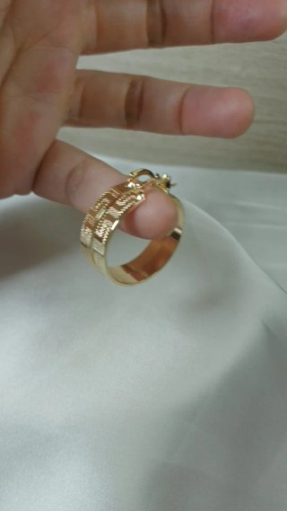 Pendientes Aro Griego Chapado Oro 18k Vintage