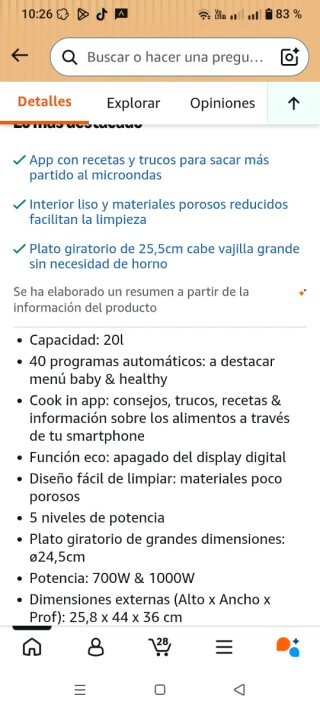 Microondas Candy con Grill Nuevo