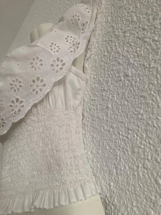 Blusa blanca bordada talla única