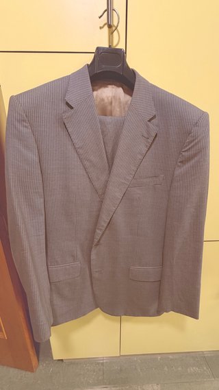 Traje Chaqueta Rayas Castaño Talla 56
