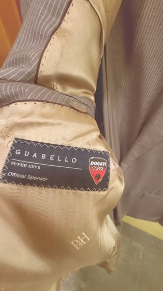 Traje Chaqueta Rayas Castaño Talla 56