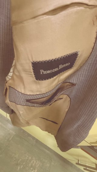 Traje Chaqueta Rayas Castaño Talla 56
