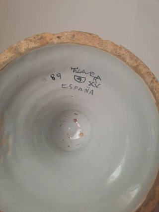 Grande Jarron Copa Cerámica Ruiz de Luna Talavera