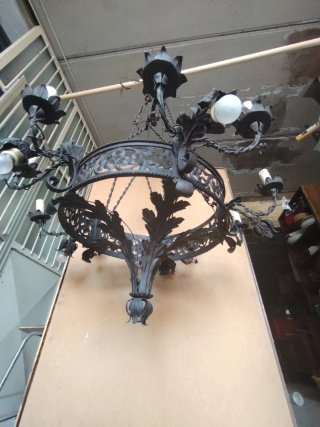 Lampadario Vintage ferro battuto