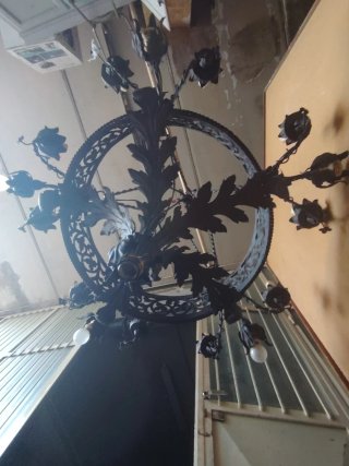 Lampadario Vintage ferro battuto