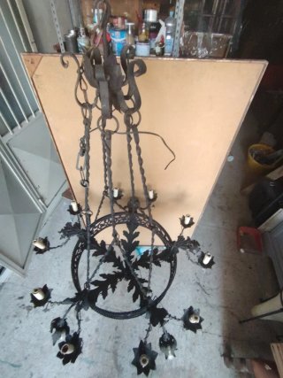 Lampadario Vintage ferro battuto