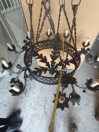 Lampadario Vintage ferro battuto