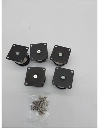 Patas Regulables para Muebles 5 Piezas – Metal Negro 5–6 -5 cm - 50×50 mm – Patas Niveladoras para Mesa - Sofá - Armario - Mueble TV