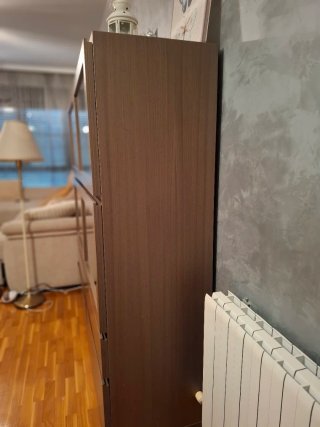 Vitrina de salón madera y cristal