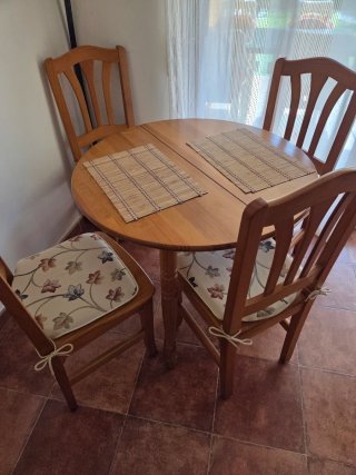 Mesa comedor redonda extensible 90cm