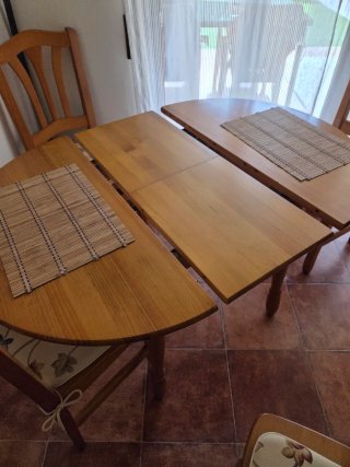 Mesa comedor redonda extensible 90cm