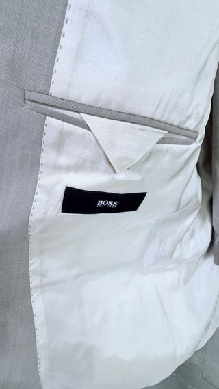 Traje Chaqueta Boss Gris a rayas Talla 56