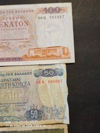 Lotes de Billetes Griegos centenarios Dracmas