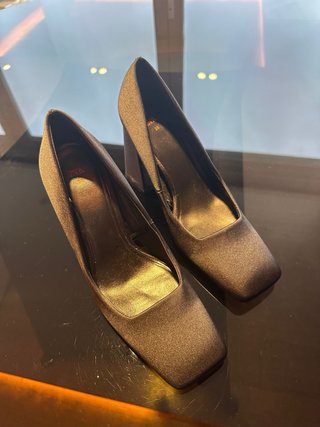 Elegantes zapatos de tacón satinados Talla 38