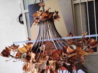 Lampadario Vintage Foglie Rame e ferro