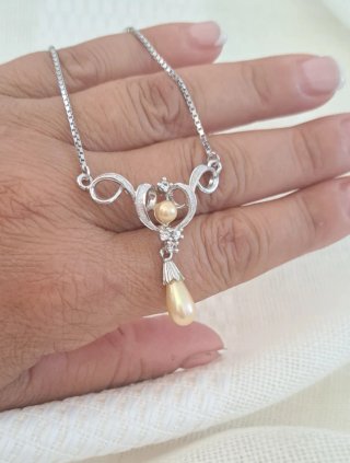 Gargantilla Plata Perlas y Circonitas