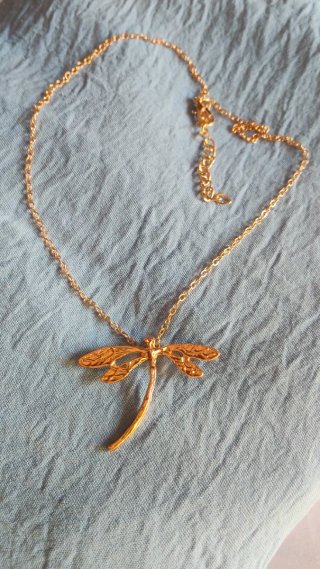 Collar Libélula Bisutería Oro Rosado
