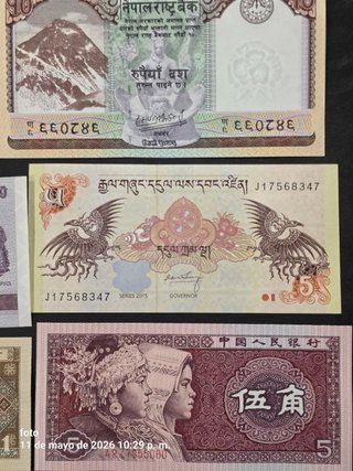 Colección de 19 Billetes asiaticos sin circular.