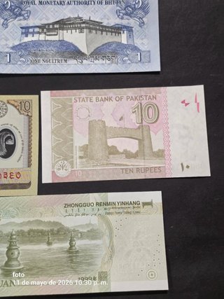 Colección de 19 Billetes asiaticos sin circular.