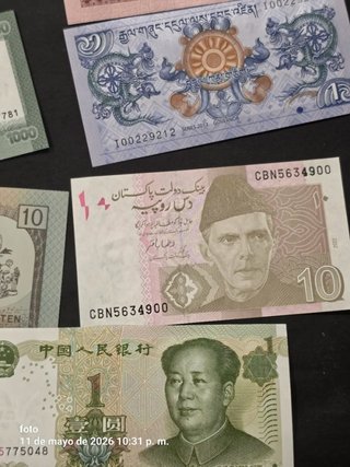 Colección de 19 Billetes asiaticos sin circular.