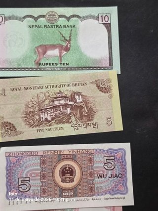 Colección de 19 Billetes asiaticos sin circular.