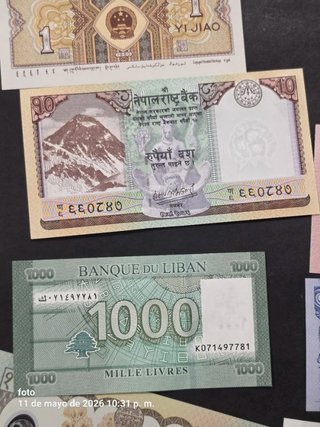 Colección de 19 Billetes asiaticos sin circular.