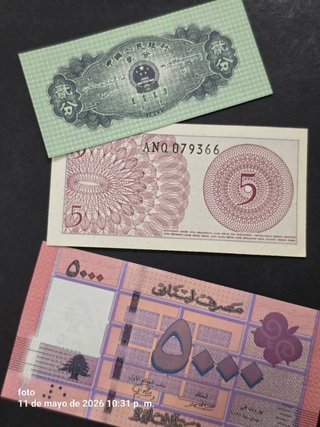Colección de 19 Billetes asiaticos sin circular.