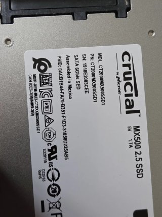 SSD Crucial MX500 2TB 2.5 SATA 99% Salud